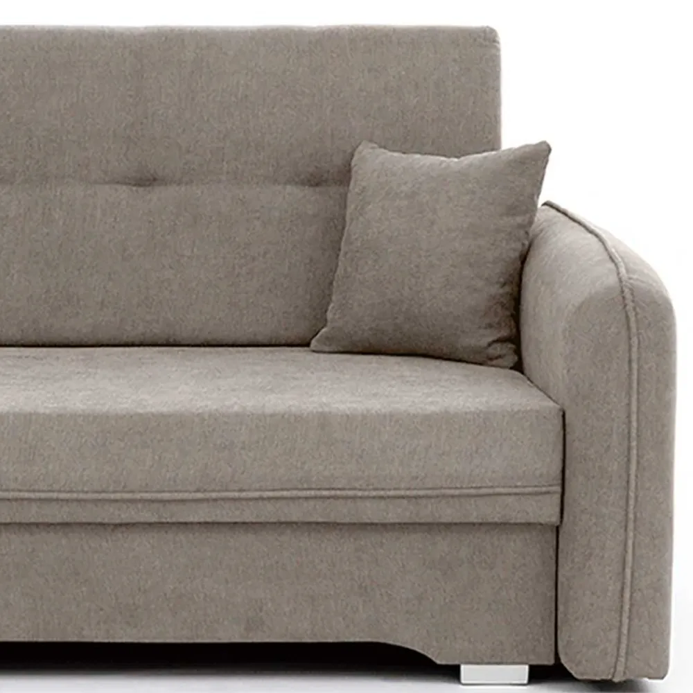 Wohnen Sofas<Velours Federkerncouch in Beigegrau - Fortinos
