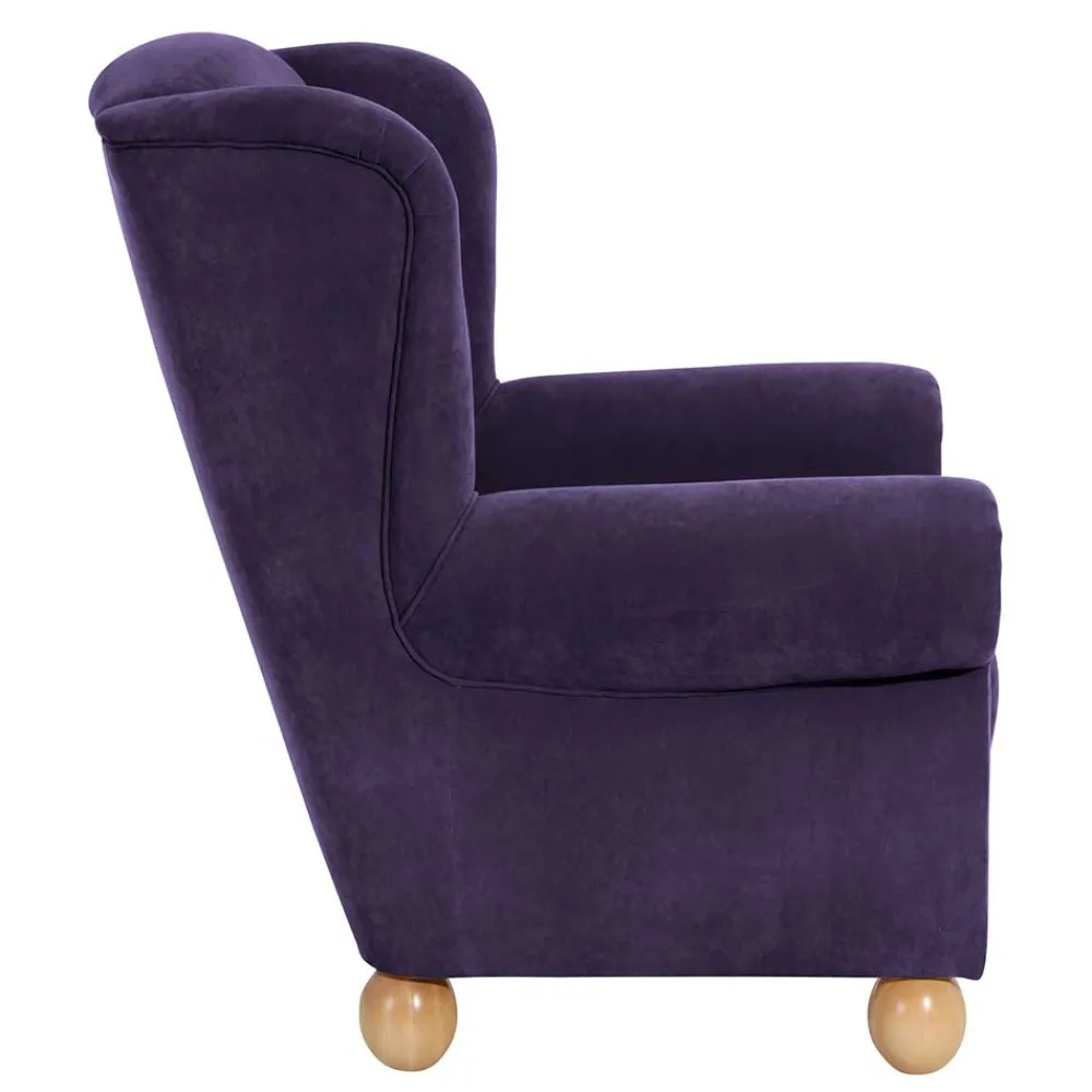 Wohnen Sessel<Velours Ohrensessel in Violett - Sotonio