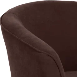 Wohnen Sessel<Velours Polstersessel halbrund in Braun - Cazar