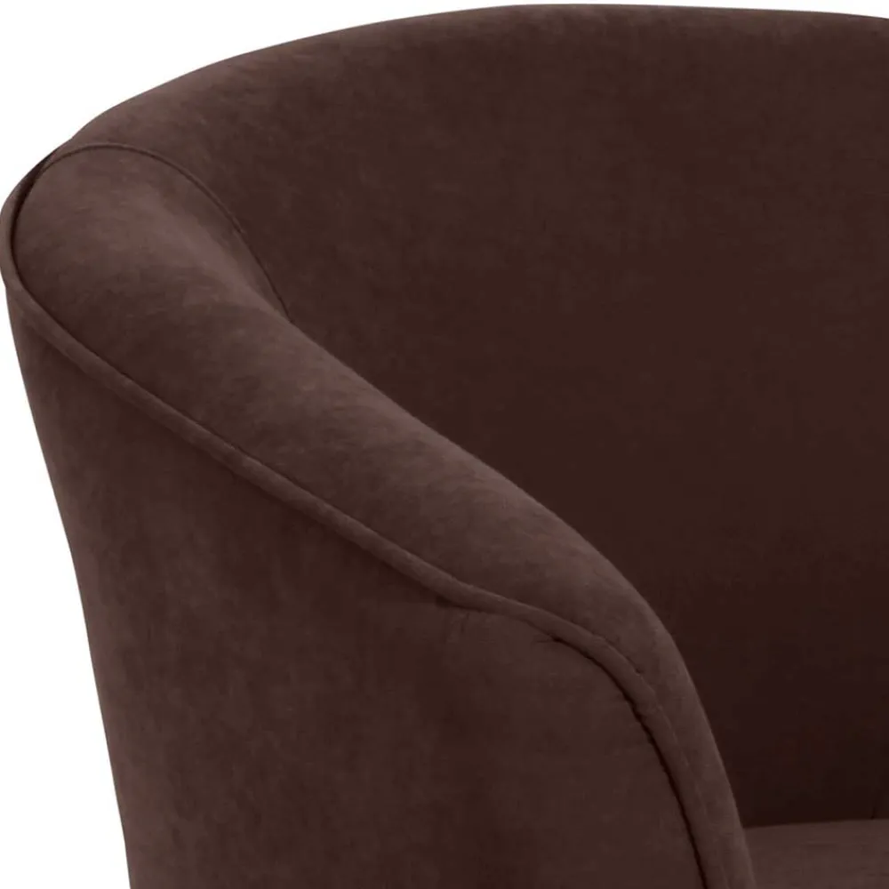 Wohnen Sessel<Velours Polstersessel halbrund in Braun - Cazar