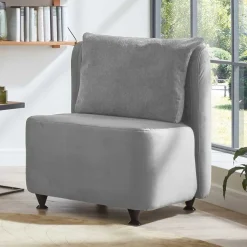 Wohnen Sessel<Velours Polstersessel in Silber Grau - Kolage
