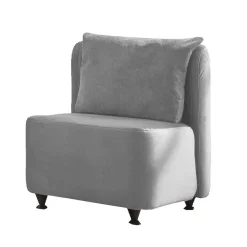 Wohnen Sessel<Velours Polstersessel in Silber Grau - Kolage