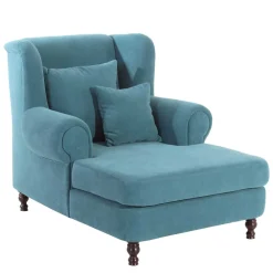 Wohnen Sessel<Velours Polstersessel in Petrol Blau - XXL Format - Karama