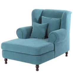 Wohnen Sessel<Velours Polstersessel in Petrol Blau - XXL Format - Karama