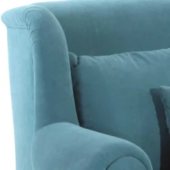 Wohnen Sessel<Velours Polstersessel in Petrol Blau - XXL Format - Karama