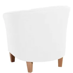 Wohnen Sessel<Velours Polsterssel in Creme und Buche - Potova