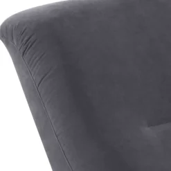 Wohnen Sessel<Velours Sessel in Anthrazit und Nussbaum - Izmael