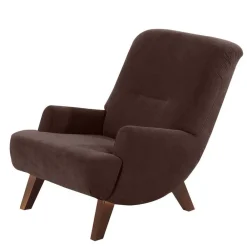 Wohnen Sessel<Velours Sessel in Braun mit Nussbaumfarben - Vastonia