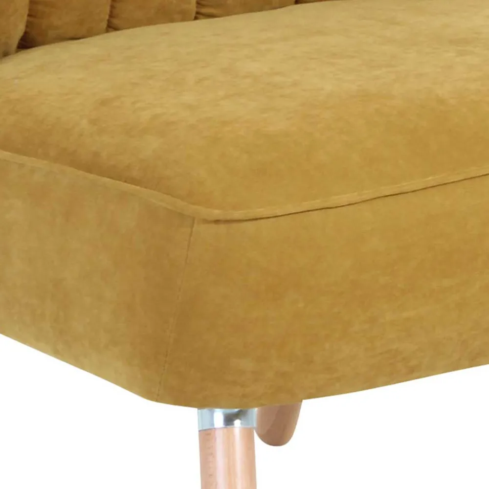 Wohnen Sessel<Velours Sessel in Maisgelb und Buche - Barack