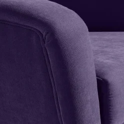 Wohnen Sessel<Velours Sessel in Violett und Buche Natur - Cunnar