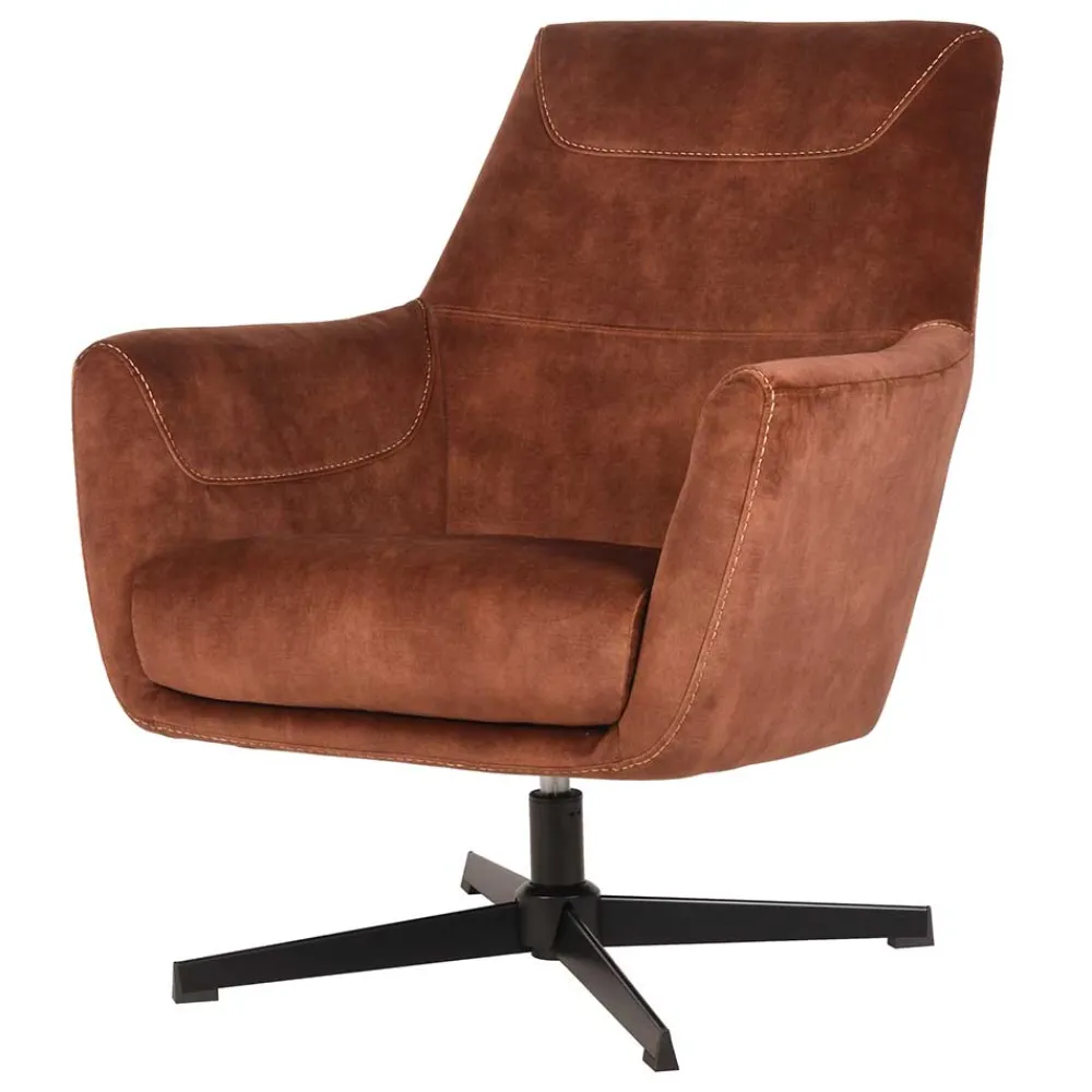Wohnen Sessel<Velours TV Sessel in Rost Braun - Vuluza