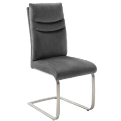 Wohnen Sessel<Velours-Freischwinger in Anthrazit - Vioriga (2er Set)