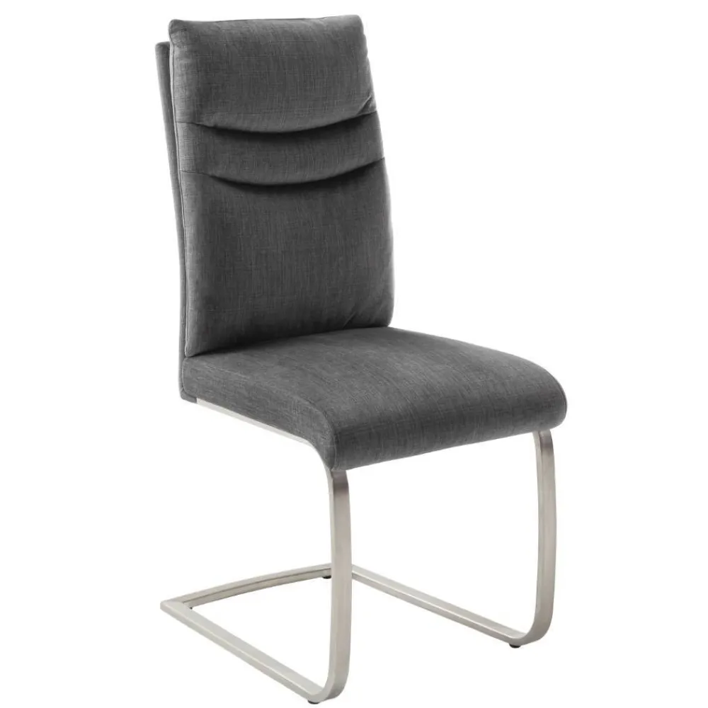 Wohnen Sessel<Velours-Freischwinger in Anthrazit - Vioriga (2er Set)