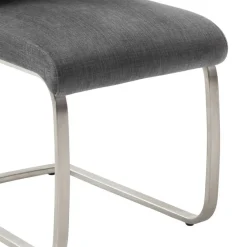 Wohnen Sessel<Velours-Freischwinger in Anthrazit - Vioriga (2er Set)