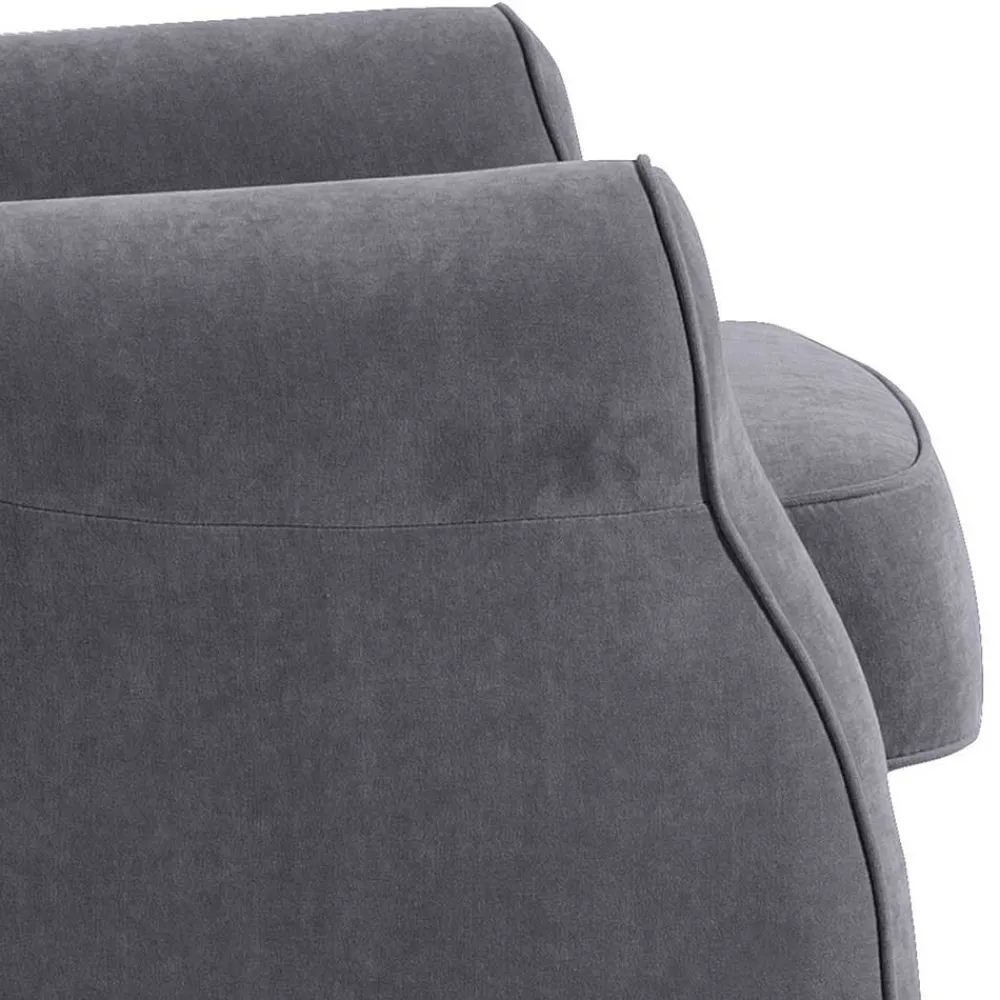 Wohnen Sessel<Velours-Ohrenbackensessel in Anthrazit - Marietta