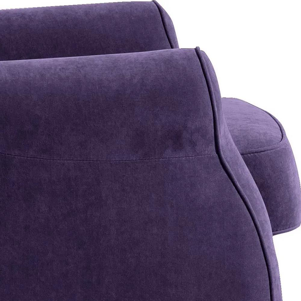 Wohnen Sessel<Velours-Ohrensessel in Violett mit Buche - Antonia