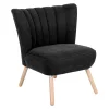 Wohnen Sessel<Velours-Sessel in Schwarz und Buche Natur - Avenzas