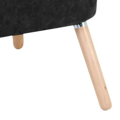 Wohnen Sessel<Velours-Sessel in Schwarz und Buche Natur - Avenzas