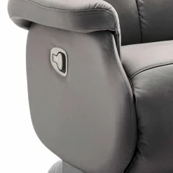 Wohnen Sessel<Verstellbarer Relaxsessel mit Leder Schlammfarben Italo auf Tellerfuß Schwarz