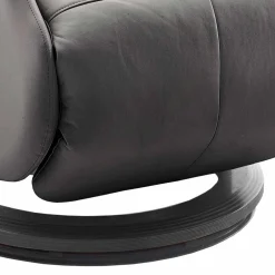 Wohnen Sessel<Verstellbarer Relaxsessel mit Leder Schlammfarben Italo auf Tellerfuß Schwarz
