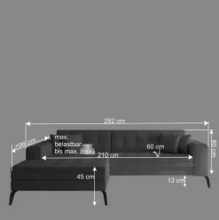 Wohnen Sofas<Viersitzer Sofaecke in Beigegrau - Javolena