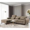 Wohnen Betten|Sofas<Viersitzer Wohnlandschaft in Beige Veloursstoff - Ladeus