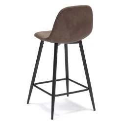 Wohnen Hocker<Vintage Barhocker mit Lehne Dorisa Kunstleder Taupe (2er Set)