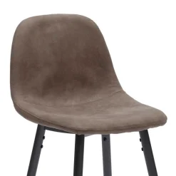 Wohnen Hocker<Vintage Barhocker mit Lehne Dorisa Kunstleder Taupe (2er Set)
