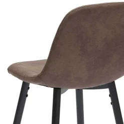 Wohnen Hocker<Vintage Barhocker mit Lehne Dorisa Kunstleder Taupe (2er Set)