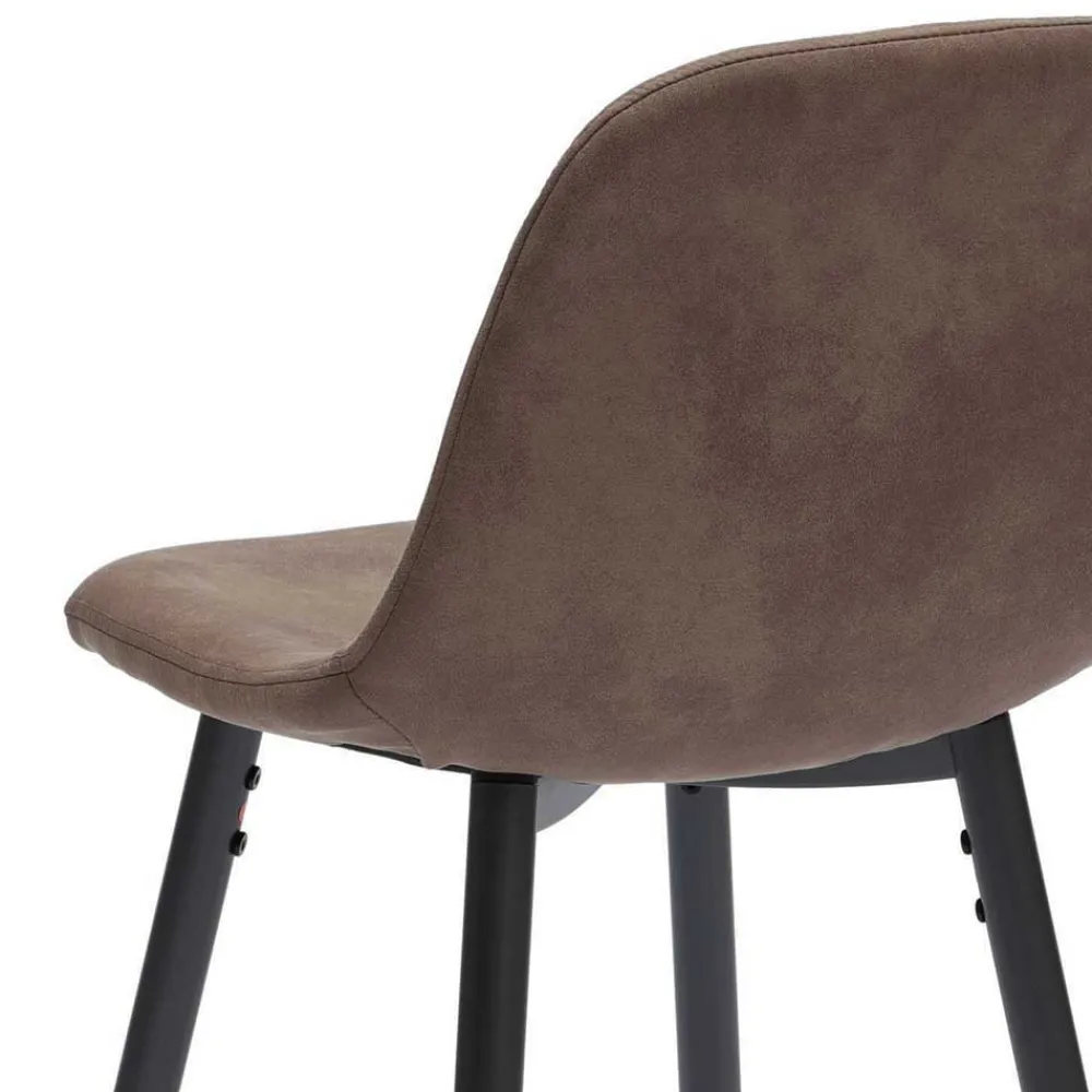 Wohnen Hocker<Vintage Barhocker mit Lehne Dorisa Kunstleder Taupe (2er Set)