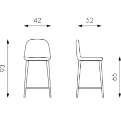 Wohnen Hocker<Vintage Barhocker mit Lehne Dorisa Kunstleder Taupe (2er Set)
