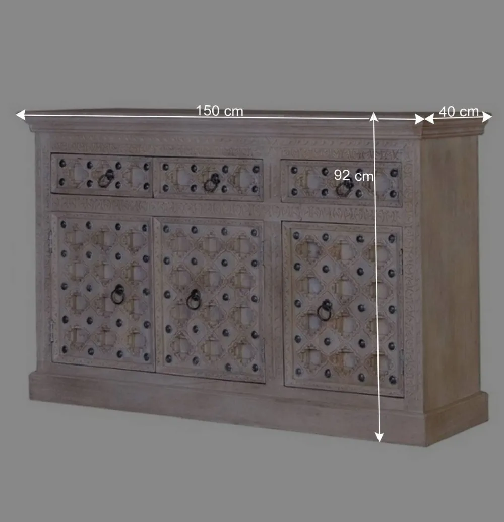 Wohnen Sideboards<Vintage Design Anrichte in White Wash - Uladan