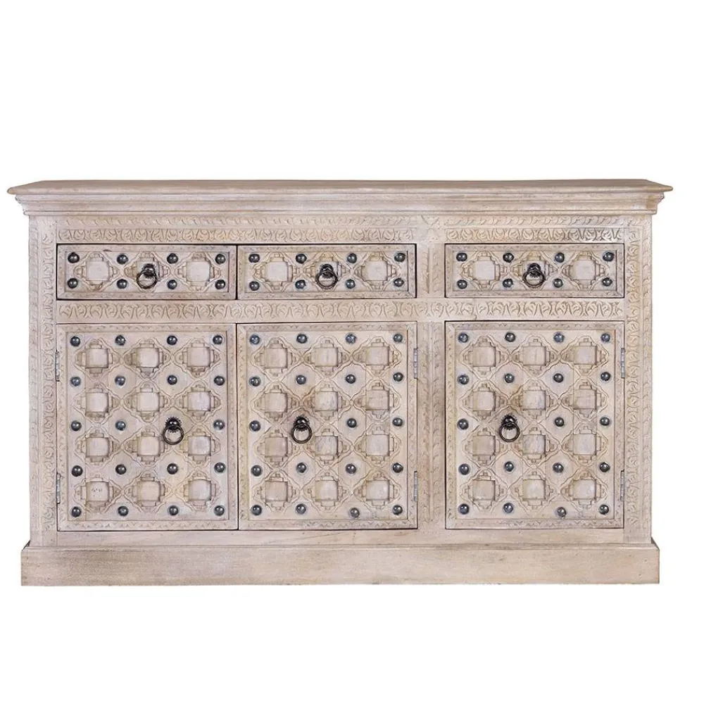 Wohnen Sideboards<Vintage Design Anrichte in White Wash - Uladan