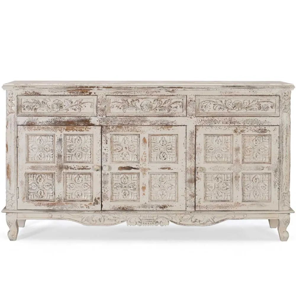 Wohnen Sideboards<Vintage Design Anrichte in Holz White Wash - Perolyn