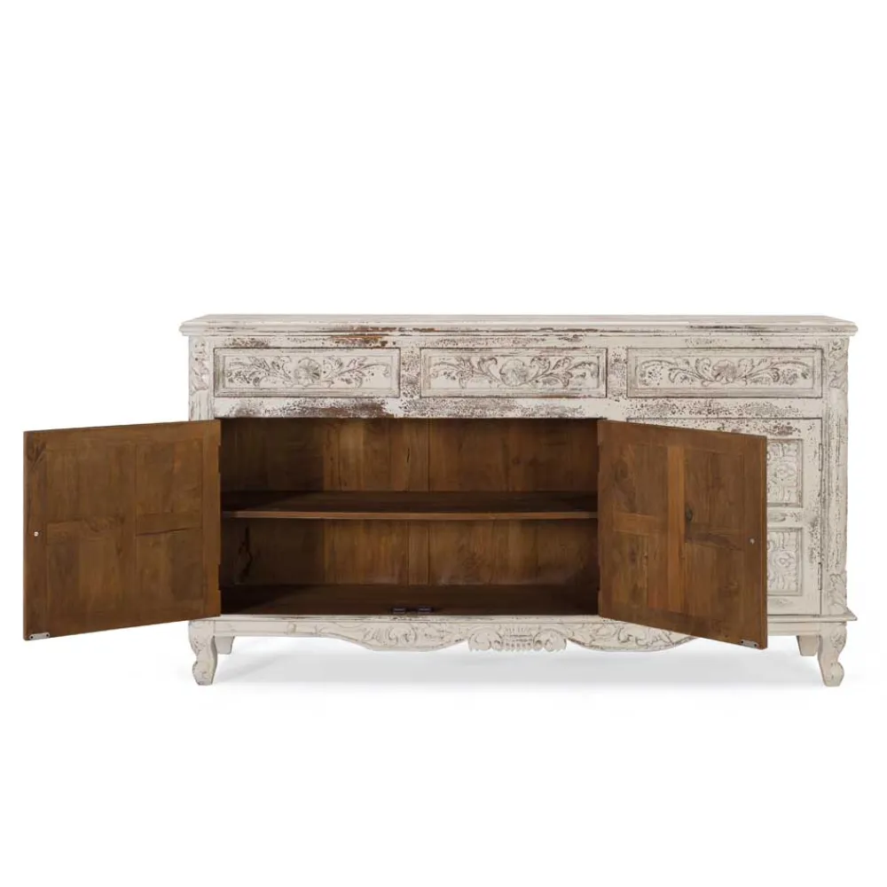 Wohnen Sideboards<Vintage Design Anrichte in Holz White Wash - Perolyn