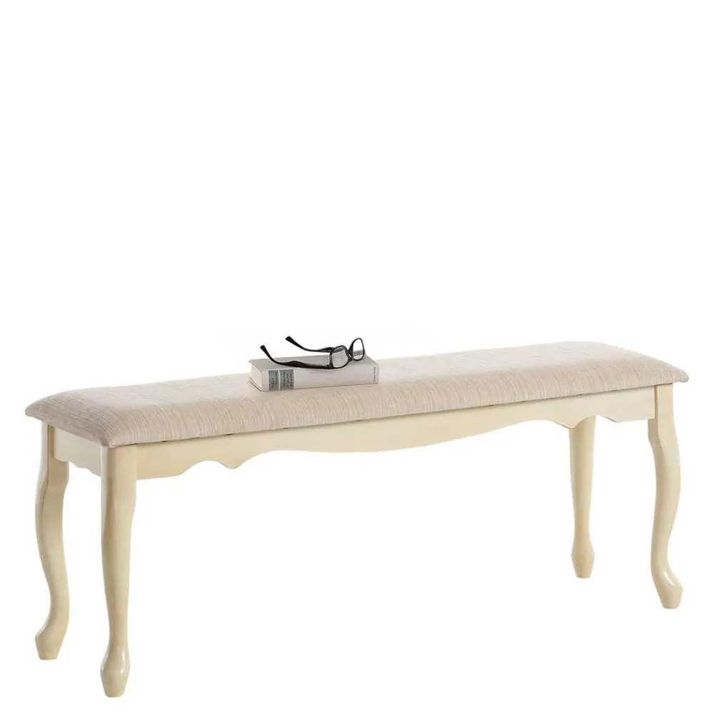 Wohnen Sitzbank<Vintage Design Esstischbank in Creme - Lesnoa