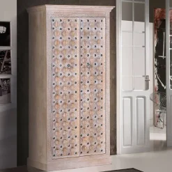 Wohnen Vitrinen<Vintage Design Schrank in White Wash - Uladan
