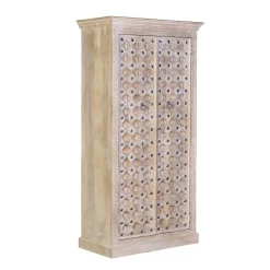 Wohnen Vitrinen<Vintage Design Schrank in White Wash - Uladan