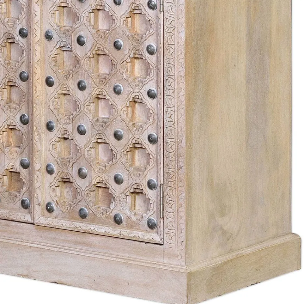 Wohnen Vitrinen<Vintage Design Schrank in White Wash - Uladan
