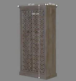 Wohnen Vitrinen<Vintage Design Schrank in White Wash - Uladan
