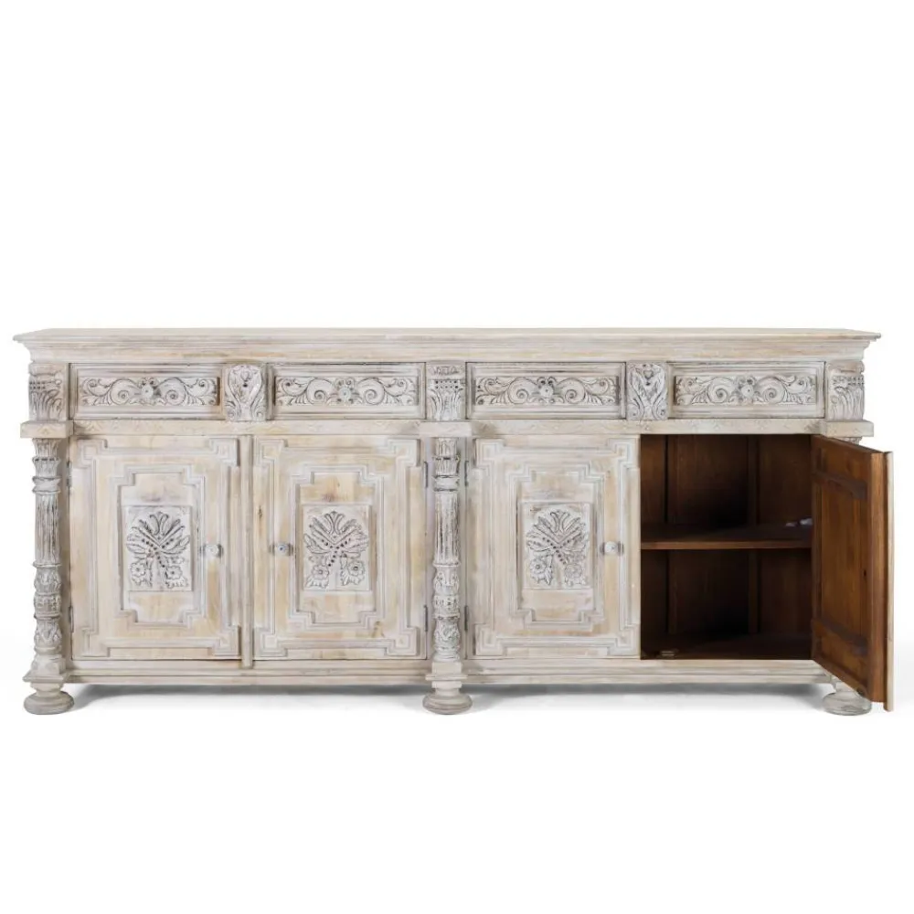Wohnen Sideboards<Vintage Design Sideboard in Holz White Wash - Cionga
