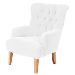 Wohnen Sessel<Vintage Designsessel in Creme und Buche - Ardit