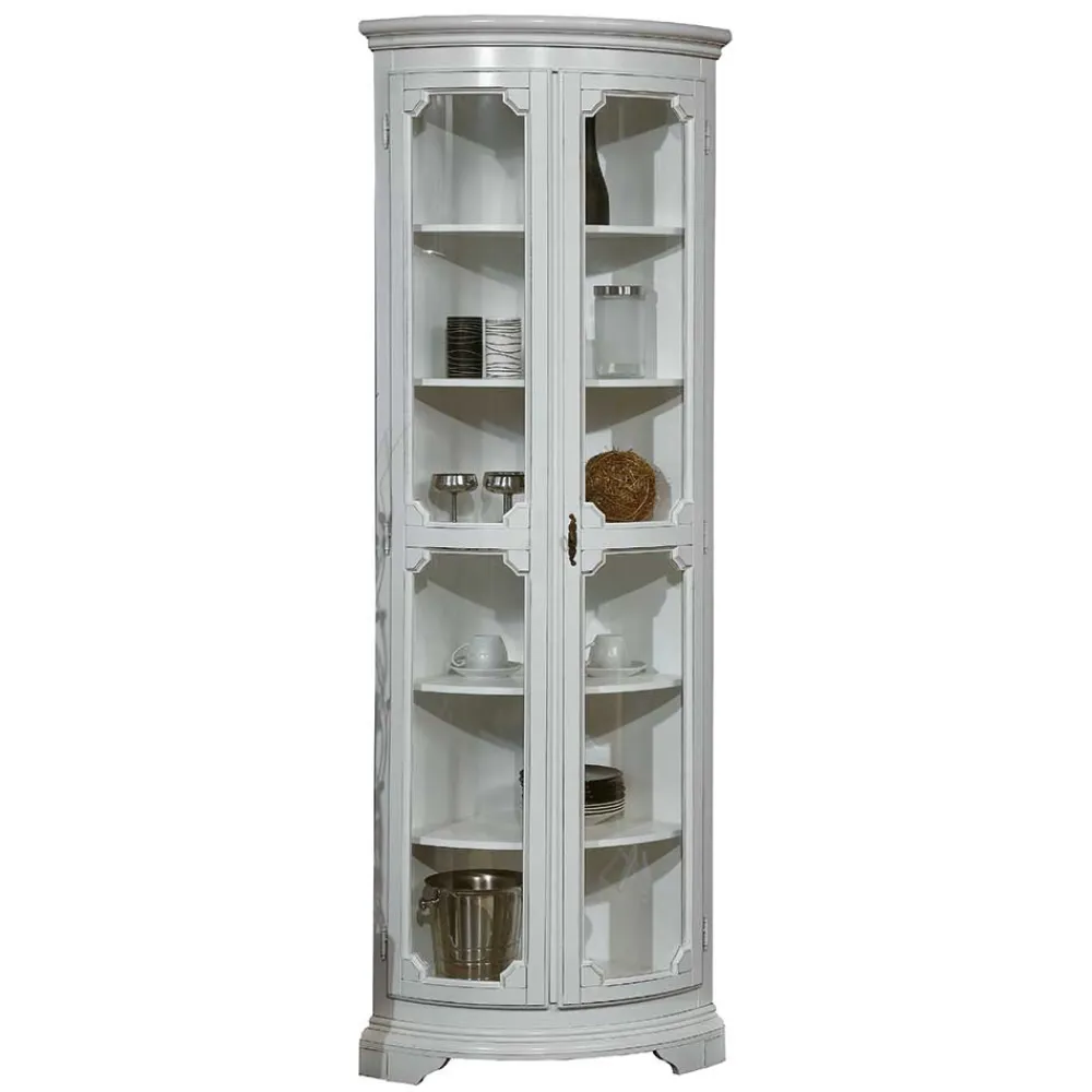 Wohnen Vitrinen<Vintage Eckvitrine in Weiß - Zarinas