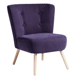 Wohnen Sessel<Vintage Look Sessel in Violett Velours - Casir