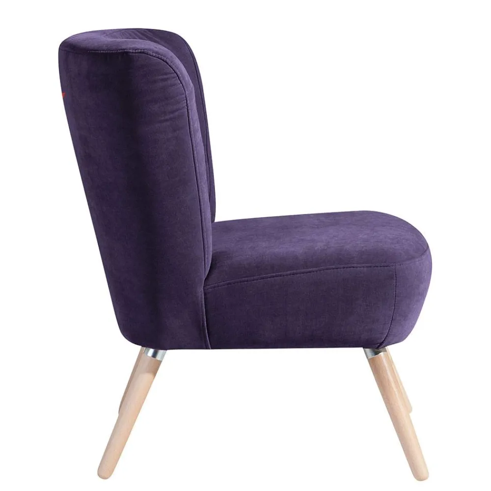 Wohnen Sessel<Vintage Look Sessel in Violett Velours - Casir