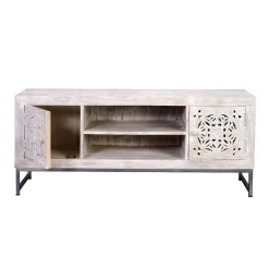 Wohnen Tv & Hifi-Möbel|Lowboards<Vintage Lowboard in Mangoholz White Wash - Fudorus