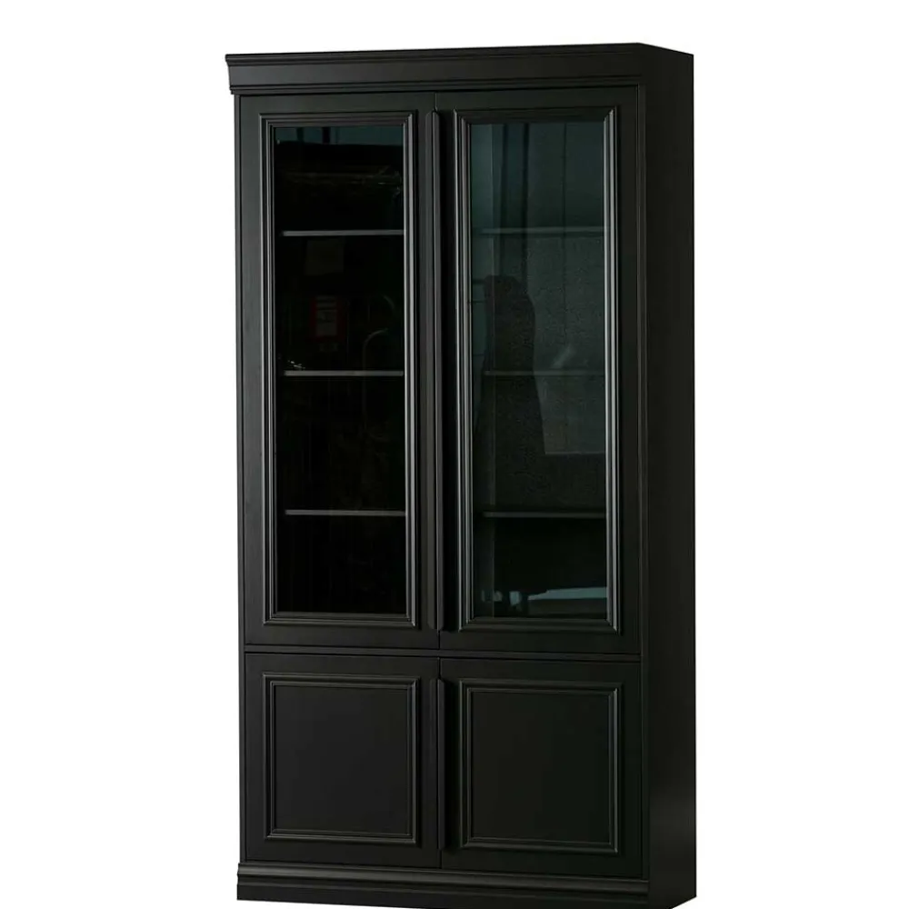 Wohnen Vitrinen<Vintage Vitrinenschrank in Schwarz - Graddos