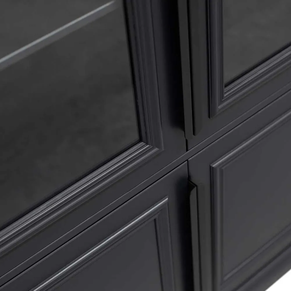 Wohnen Vitrinen<Vintage Vitrinenschrank in Schwarz - Graddos