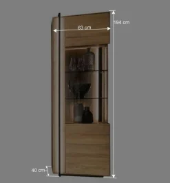 Wohnen Vitrinen|Schränke<Vitrine aus Asteiche Massivholz - Slaraduva