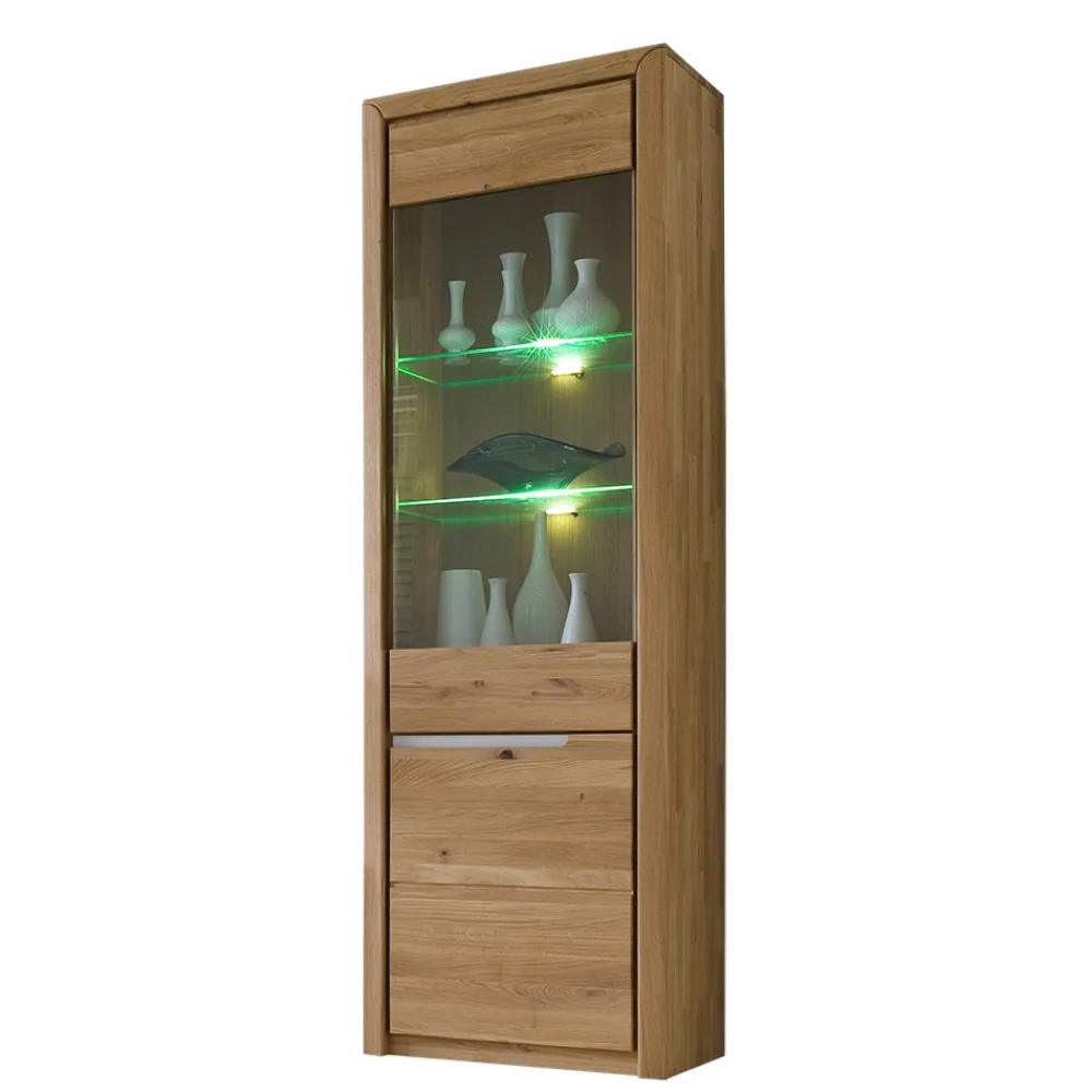 Wohnen Vitrinen<Vitrine Croconia aus Wildeiche massiv Bianco geölt